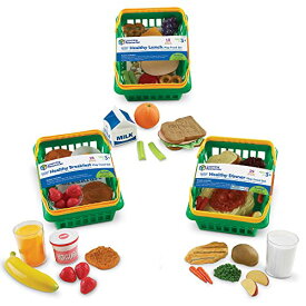知育玩具 パズル ブロック ラーニングリソース Learning Resources Pretend & Play Healthy Foods Set, 3 Baskets of Plastic Play Food, Ages 3+知育玩具 パズル ブロック ラーニングリソース