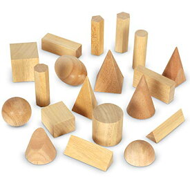 知育玩具 パズル ブロック ラーニングリソース Learning Resources Wood Geometric Solids, Kids Wooden Shapes, Montessori Toys, Set of 19, Ages 9+知育玩具 パズル ブロック ラーニングリソース