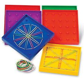 知育玩具 パズル ブロック ラーニングリソース Learning Resources 5-Inch Double-Sided Assorted Geoboard Shapes - 6 Pieces, Ages 5+ Kindergarten Learning Toys, Math Manipulatives for Kids,Back to School Supplie知育玩具 パズル ブロック ラーニングリソース