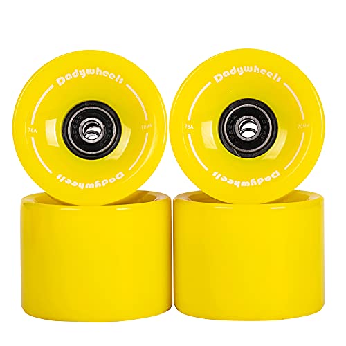 Dadywheels 70mm 78A Longboard Skateboard Wheels with ABEC-9 Bearings spacers and a Skate Tool Set of 4 