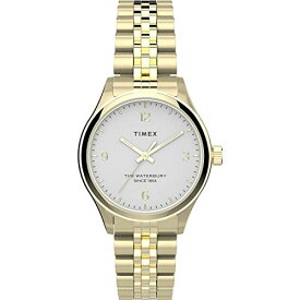 腕時計 タイメックス レディース Timex Women's Waterbury Traditional 34mm Watch ? Gold-Tone & White with Gold-Tone Stainless Steel Bracelet腕時計 タイメックス レディース