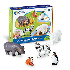 知育玩具 パズル ブロック ラーニングリソース Learning Resources Jumbo Zoo Animals I Monkey, Penguin, Zebra, Polar Bear, and Hippo, 5 Animals, Ages 2+知育玩具 パズル ブロック ラーニングリソース