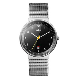 腕時計 ブラウン メンズ Braun Men's Quartz Three Hand Movement Watch with Analogue Display and Mesh Bracelet, Black Dial, Bracelet腕時計 ブラウン メンズ