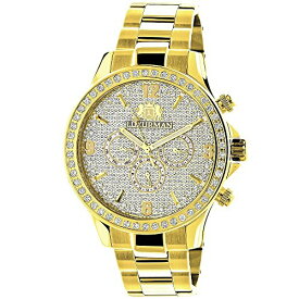 腕時計 ラックスマン メンズ LUXURMAN Mens Diamond Watch Liberty 2ctw of Diamonds 18k Yellow Gold Plated腕時計 ラックスマン メンズ