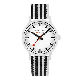 腕時計 モンディーン 北欧 スイス メンズ Mondaine Official Swiss Railways Essence Watch | 41 mm Black&White Striped Recycled PET Textile MS1.41110.LA腕時計 モンディーン 北欧 スイス メンズ