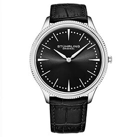 腕時計 ストゥーリングオリジナル メンズ Stuhrling Original Mens Dress Watch Slim Analog Watch with a Black Genuine Leather Strap Minimalist Wrist Watch with Quartz Movment Watches for Men腕時計 ストゥーリングオリジナル メンズ