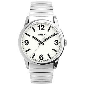 腕時計 タイメックス メンズ Timex Men's Easy Reader Bold 38mm Perfect Fit Watch ? Silver-Tone Case White Dial with Silver-Tone Expansion Band腕時計 タイメックス メンズ