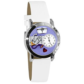 腕時計 気まぐれなかわいい プレゼント クリスマス ユニセックス Whimsical Gifts Women's Nurse Purple 3D Watch | Silver Finish Small | Unique Fun Novelty | Handmade in USA | White Watch Band腕時計 気まぐれなかわいい プレゼント クリスマス ユニセックス