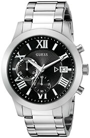 腕時計 ゲス GUESS メンズ U0668G3 GUESS Stainless Steel + Black Chronograph Bracelet Watch with Date. Color: Silver-Tone (Model: U0668G3)腕時計 ゲス GUESS メンズ U0668G3