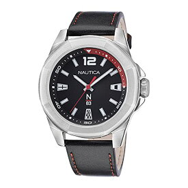 腕時計 ノーティカ メンズ Nautica N83 Men's NAPTBF105 N83 Tortuga Bay Silver-Tone/Black/Leather Strap & Silicone Strap Watch腕時計 ノーティカ メンズ
