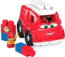 メガブロック メガコンストラックス 組み立て 知育玩具 Mega BLOKS Fisher-Price Toddler Building Blocks, Freddy Fire Truck with 6 Pieces and Storage, 1 Figure, Red, Toy Car Gift Ideas for Kidsメガブロック メガコンストラックス 組み立て 知育玩具