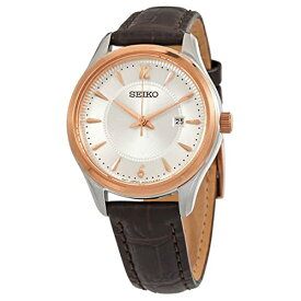 腕時計 セイコー レディース SEIKO Noble Quartz Silver Dial Brown Leather Ladies Watch SUR428腕時計 セイコー レディース