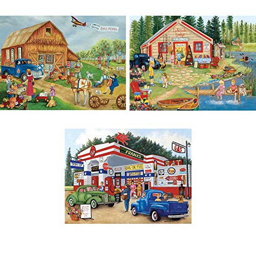 ジグソーパズル 海外製 アメリカ Bits and Pieces - Value Set of 3-300 Piece Jigsaw Puzzles for Adults ? Americana Large Piece Jigsaws Designed by Artist Kay Lamb Shannon - 18” x 24”ジグソーパズル 海外製 アメリカ 国内外の人気が集結