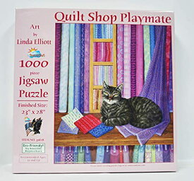 ジグソーパズル 海外製 アメリカ SUNSOUT INC - Quilt Shop Playmate - 1000 pc Jigsaw Puzzle by Artist: Linda Elliott - Finished Size 23" x 28" - MPN# 31628ジグソーパズル 海外製 アメリカ