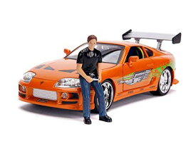 ジャダトイズ ミニカー ダイキャスト アメリカ Fast & Furious 1:18 Toyota Supra Die-cast Car & 3" Brian Figure, Toys for Kids and Adults,Orangeジャダトイズ ミニカー ダイキャスト アメリカ