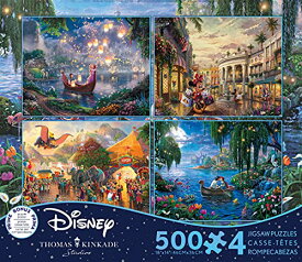 ジグソーパズル 海外製 アメリカ Ceaco - 4 in 1 Multipack - Thomas Kinkade - Disney Dreams Collection - Tangled, Mickey and Minnie Mouse, Dumbo, & The Little Mermaid - (4) 500 Piece Jigsaw Puzzles , Blueジグソーパズル 海外製 アメリカ