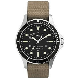 腕時計 タイメックス メンズ Timex Men's Navi XL 41mm Watch ? Stainless Steel Case Black Dial with Tan Fabric Slip-Thru Strap腕時計 タイメックス メンズ