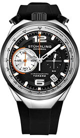 腕時計 ストゥーリングオリジナル メンズ Stuhrling Original Men's Chronograph Wrist Watch Stainless Steel Case with Rubber Strap (Black Silver)腕時計 ストゥーリングオリジナル メンズ