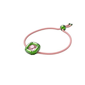 スワロフスキー ネックレス クリスタル SWAROVSKI 海外モデル SWAROVSKI Dulcis Soft Bracelet with Pink Crystal in Green Molded Setting on Pink Braided Cord, Part of the Dulcis Collectionスワロフスキー ネックレス クリスタル SWAROVSKI 海外モデル