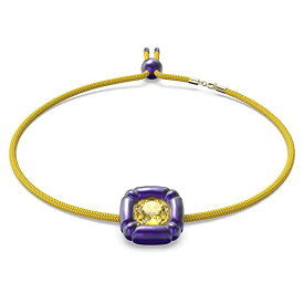 スワロフスキー ネックレス クリスタル SWAROVSKI 海外モデル SWAROVSKI Dulcis Necklace with Yellow Crystal in Purple Molded Setting on a Yellow Braided Cord, Part of the Dulcis Collectionスワロフスキー ネックレス クリスタル SWAROVSKI 海外モデル