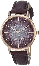 腕時計 ナインウェスト レディース Nine West Women's Japanese Quartz Dress Watch with Faux Leather Strap, Red, 16 (Model: NW/2604RGBY)腕時計 ナインウェスト レディース