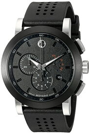 腕時計 モバード メンズ Movado Men's 0606545 "Museum" Perforated Black-Rubber Strap Sport Watch腕時計 モバード メンズ