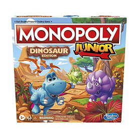 ボードゲーム 英語 アメリカ 海外ゲーム Hasbro Gaming Monopoly Junior Dinosaur Edition Board Game, 2-4 Players, with Dino-Themed Toy Tokens, Kids Easter Basket Stuffers, Ages 5+ (Amazon Exclusive)ボードゲーム 英語 アメリカ 海外ゲーム