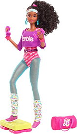バービー バービー人形 Barbie Rewind 80s Edition Workin’ Out Doll (11.5-in Brunette) Wearing Bodysuit, Legwarmers & Accessories, with Cassette Tape Doll Stand, Gift for Collectorsバービー バービー人形