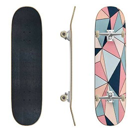 スタンダードスケートボード スケボー 海外モデル 直輸入 Skateboards Pattern Pastel Triangle Geometrical of Stylized Classic Concave Skateboard Cool Stuff Teen Gifts Longboard Extreme Sports for Begiスタンダードスケートボード スケボー 海外モデル 直輸入