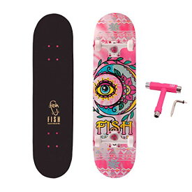 スタンダードスケートボード スケボー 海外モデル 直輸入 FISH SKATEBOARDS Standard Skateboard, Complete Skateboard 31''x 8'', 7 Layer Canadian Maple Double Kick Deck Concave Cruiser Trick Skateboardsスタンダードスケートボード スケボー 海外モデル 直輸入