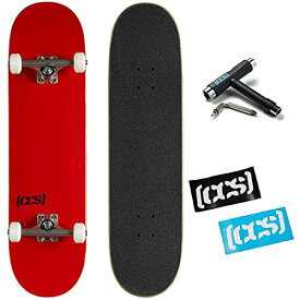 スタンダードスケートボード スケボー 海外モデル 直輸入 [CCS] Logo Skateboard Complete Red 8.00" - Maple Wood - Professional Grade - Fully Assembled with Skate Tool and Stickers - Adults, Kids, Teenスタンダードスケートボード スケボー 海外モデル 直輸入