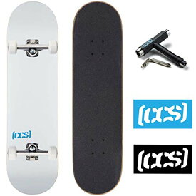 スタンダードスケートボード スケボー 海外モデル 直輸入 [CCS] Logo Skateboard Complete White 8.50" - Maple Wood - Professional Grade - Fully Assembled with Skate Tool and Stickers - Adults, Kids, Teスタンダードスケートボード スケボー 海外モデル 直輸入