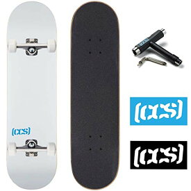 スタンダードスケートボード スケボー 海外モデル 直輸入 [CCS] Logo Skateboard Complete White 8.25" - Maple Wood - Professional Grade - Fully Assembled with Skate Tool and Stickers - Adults, Kids, Teスタンダードスケートボード スケボー 海外モデル 直輸入