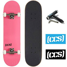 スタンダードスケートボード スケボー 海外モデル 直輸入 [CCS] Logo Skateboard Complete Pink 8.25" - Maple Wood - Professional Grade - Fully Assembled with Skate Tool and Stickers - Adults, Kids, Teeスタンダードスケートボード スケボー 海外モデル 直輸入