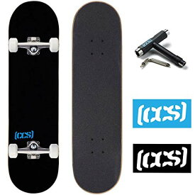 スタンダードスケートボード スケボー 海外モデル 直輸入 [CCS] Logo Skateboard Complete Black 8.00" - Maple Wood - Professional Grade - Fully Assembled with Skate Tool and Stickers - Adults, Kids, Teスタンダードスケートボード スケボー 海外モデル 直輸入
