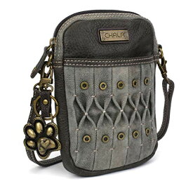 chala バッグ パッチ カバン かわいい Chala Cell Phone Crossbody Purse - Handbag with Adjustable Strap - Pawprint Keychain - Olivechala バッグ パッチ カバン かわいい