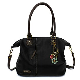 chala バッグ パッチ カバン かわいい CHALA Laser Cut Crossbody Shoulder bag Tote Bag Faux Leather Black (Metal Dragonfly With Teal Flower)chala バッグ パッチ カバン かわいい