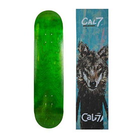 デッキ スケボー スケートボード 海外モデル 直輸入 Cal 7 Green Skateboard Deck with Graphic Grip Tape (Wolf, 7.75 inch)デッキ スケボー スケートボード 海外モデル 直輸入