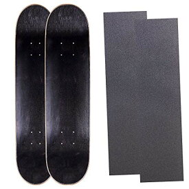デッキ スケボー スケートボード 海外モデル 直輸入 Cal 7 Blank Maple Skateboard Deck with Color Grip Tape | 7.75, 8.0, 8.25 and 8.5 Inch | Two Pack (Black, 8.25 Inch)デッキ スケボー スケートボード 海外モデル 直輸入