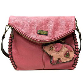 chala バッグ パッチ カバン かわいい CHALA Charming Crossbody Bag With Flap Top | Flap and Zipper Cross-Body Purse or Shoulder Handbag with Metal Chain - Pink (Coin Purse_ Piggy)chala バッグ パッチ カバン かわいい