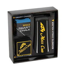 海外輸入品 ビリヤード Mezz Smart Chalk Set Pool Cue Chalk + Chalk Holder + Chalk Cover (Black w/Yellow Logo)海外輸入品 ビリヤード