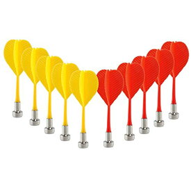 海外輸入品 ダーツ CCLIFE Replacement Magnetic Darts 10pcs Safe Plastic Wing Target Game Toys (Red+Yellow)海外輸入品 ダーツ