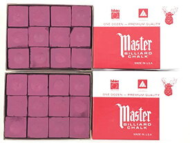 海外輸入品 ビリヤード Made in the USA - 2 Boxes of Master Chalk - 24 Pieces for Pool Cues and Billiards Sticks Tips (Burgundy)海外輸入品 ビリヤード