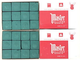 海外輸入品 ビリヤード Made in the USA - 2 Boxes of Master Chalk - 24 Pieces for Pool Cues and Billiards Sticks Tips (Forest Green)海外輸入品 ビリヤード