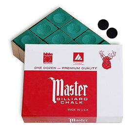 海外輸入品 ビリヤード Master Chalk Billiard Pool Cue Chalk Premium Quality - 1 Dozen - Made in The USA + 2 pcs of Quality Billiard Pool Table Spots (Forest)海外輸入品 ビリヤード