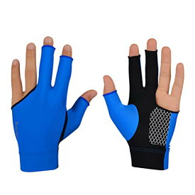 海外輸入品 ビリヤード Milisten 1PC Elastic 3 Fingers Show Glove for Billiard Shooters Carom Pool Snooker Cue Sport Wear on The Right or Left Hand (Blue) Size M海外輸入品 ビリヤード