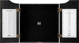 海外輸入品 ダーツ ダーツボード Viper by GLD Products Hudson Solid Wood Cabinet for Sisal/Bristle Steel Tip Dartboard with Dry Erase Scoreboard and Out-Chart, Black Finish海外輸入品 ダーツ ダーツボード
