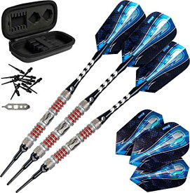 海外輸入品 ダーツ Viper Astro 80% Tungsten Soft Tip Darts with Storage/Travel Case, Red Rings, 18 Grams海外輸入品 ダーツ