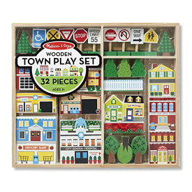 メリッサ&ダグ おもちゃ 知育玩具 Melissa & Doug Melissa & Doug (FFP) - Pretend Play Wooden Town Play Set For Kids With Storageメリッサ&ダグ おもちゃ 知育玩具 Melissa & Doug