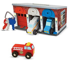 メリッサ&ダグ おもちゃ 知育玩具 Melissa & Doug Melissa & Doug Lock and Roll Rescue Garage: Wooden Toy Play Set + 1 Scratch Art Mini-Pad Bundle (#04607)メリッサ&ダグ おもちゃ 知育玩具 Melissa & Doug
